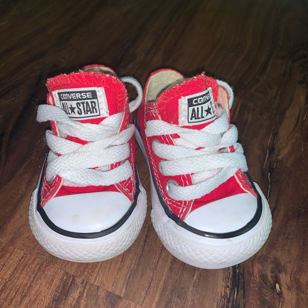 Baby red converse size 2. Wore once.
